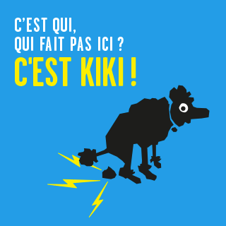 Affiche KIKI caniche fond bleu