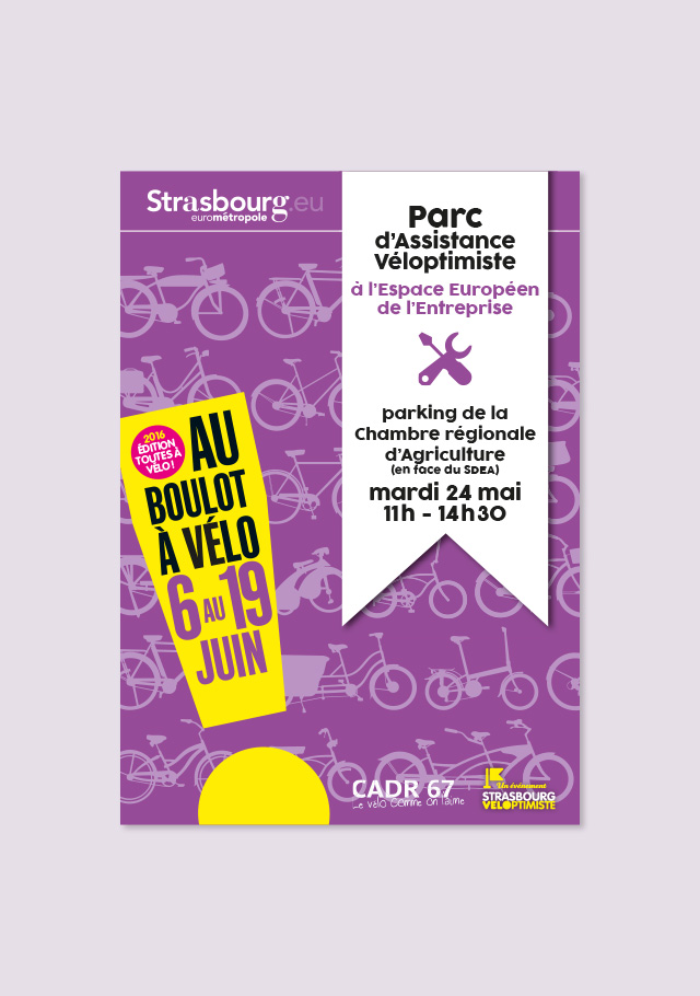 affiche au boulot à vélo parc d'assistance