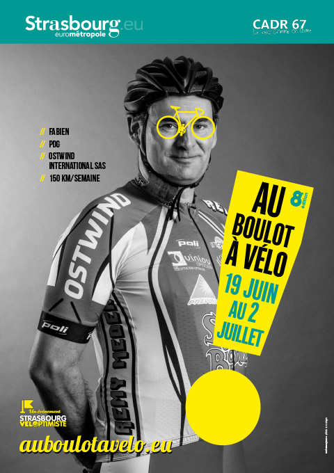 affiche cycliste au boulot à vélo