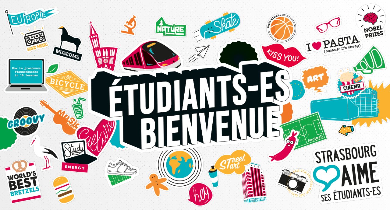 affiche étudiant(e) bienvenue Strasbourg