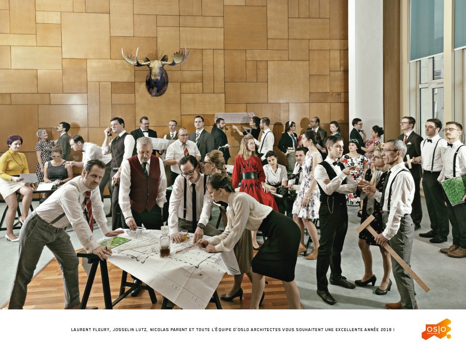 photo équipe Oslo architecte style retro